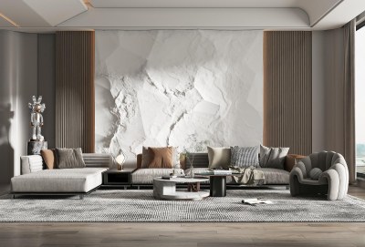 现代家居客厅3D模型下载